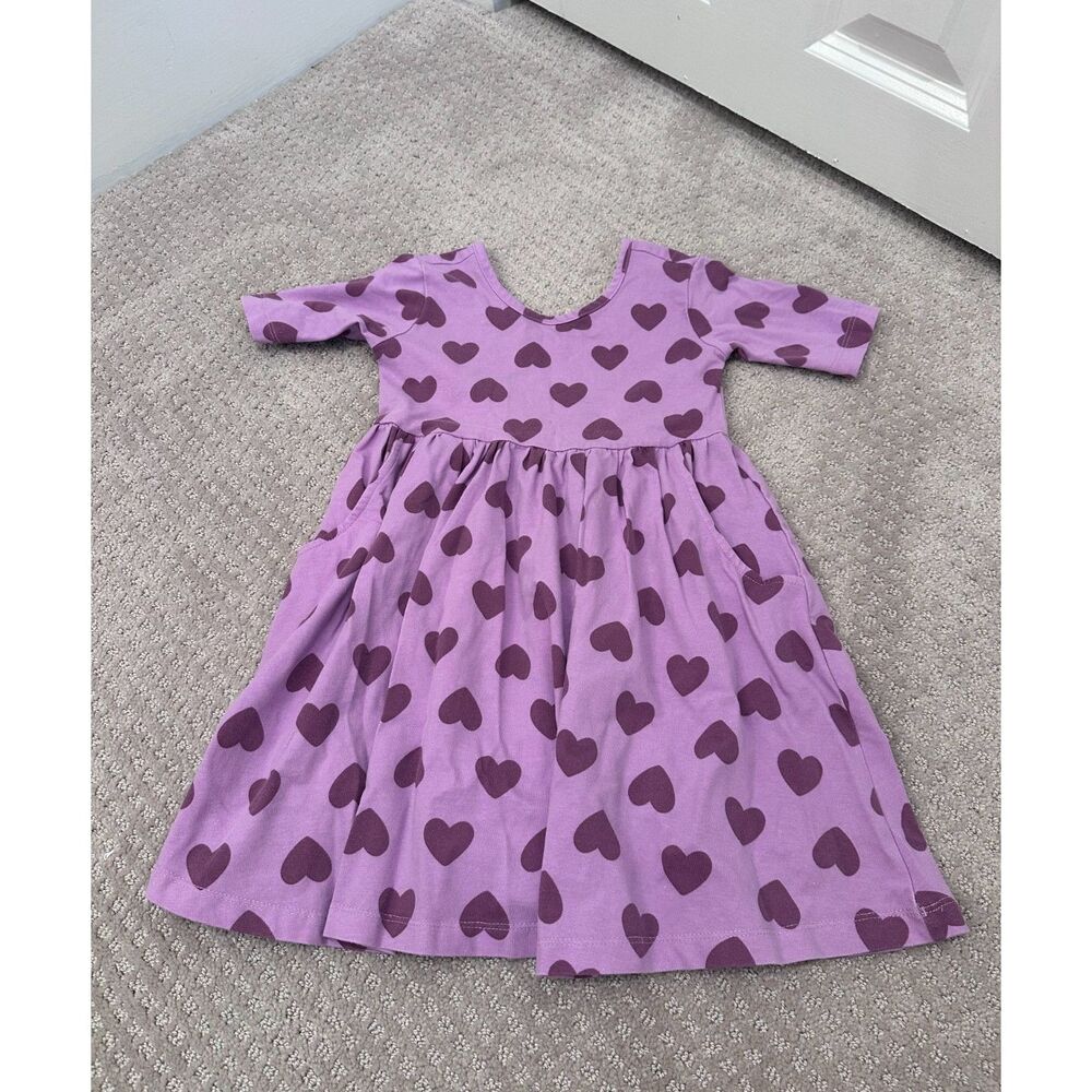 Hanna Andersson Purple Heart Print Twirl Size US 4 - Play Ready